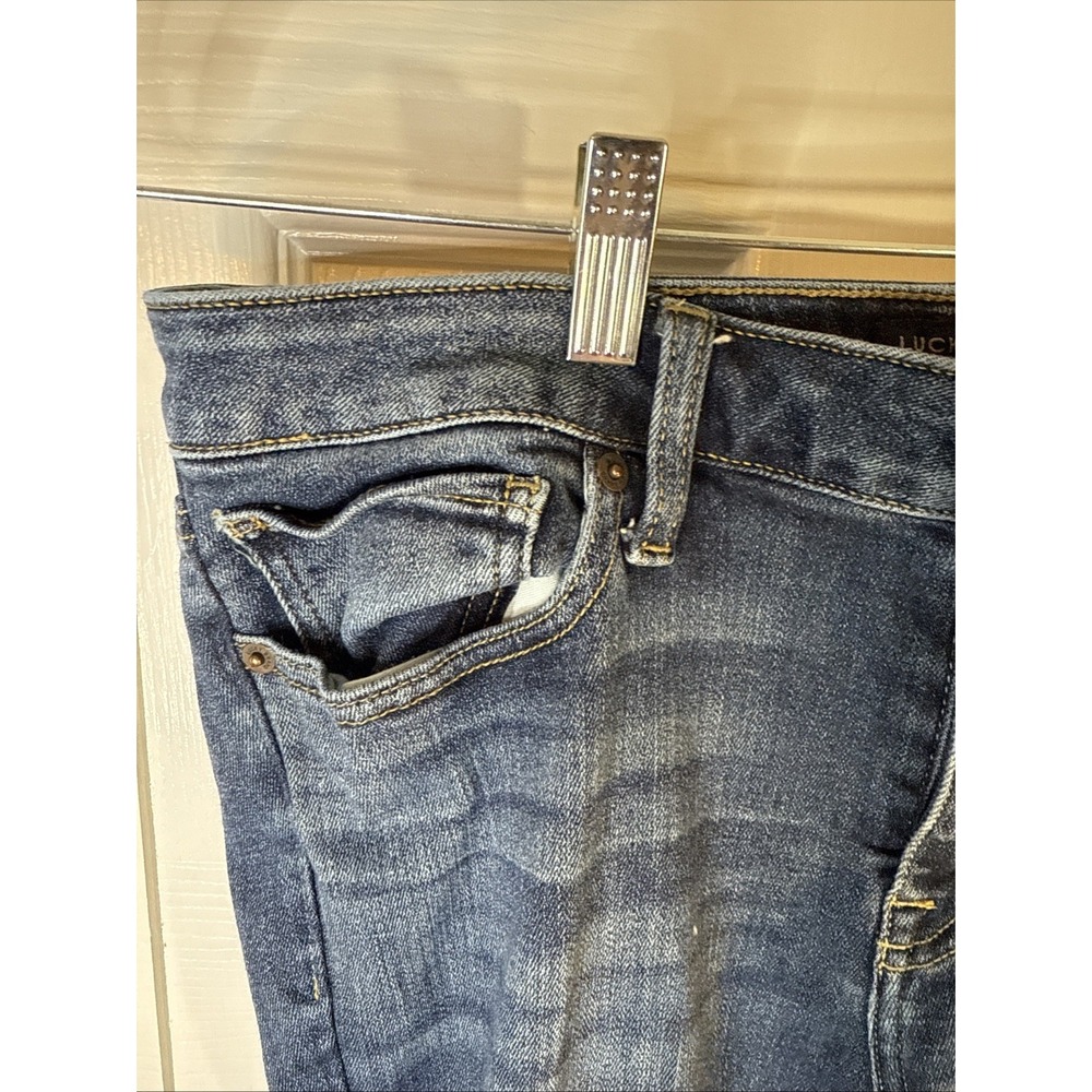 Lucky Brand Jeans Womens 10/30 Blue Low Rise Lolita Skinny‎ Dark Wash Raw Hem - Picture 3 of 10